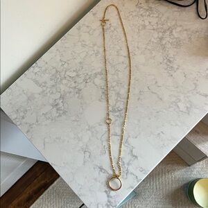 MM Lafleur long gold pendant necklace